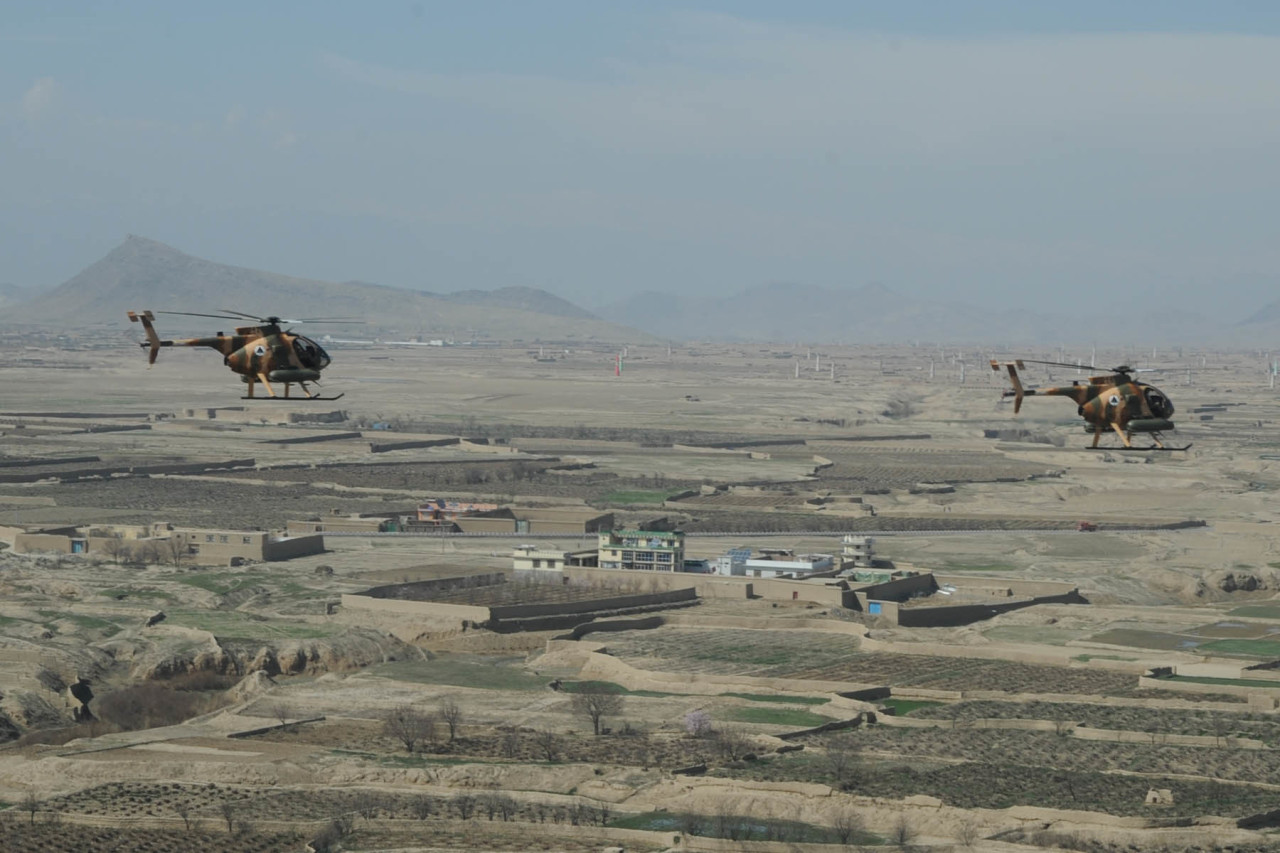 MD-530 ‘Jengi’ helicopter flies over Afghanistan