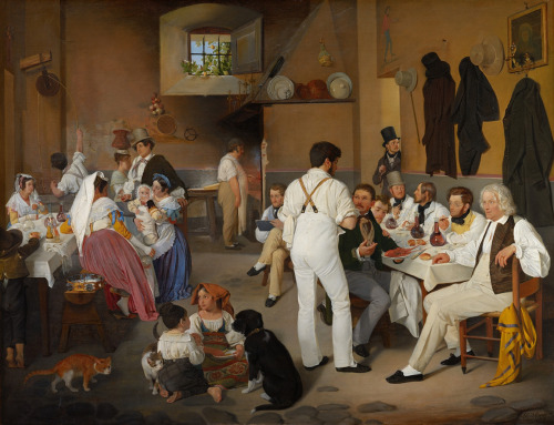 Ditlev Blunck: Danish artists at the Osteria La Gensola in Rome 1837Thorvaldsens Museum