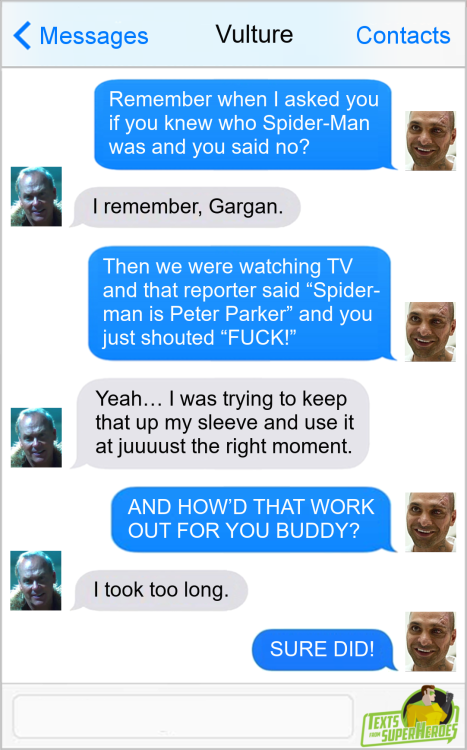 thesuperheroesnetwork:Texts From SuperheroesFacebook| Twitter | Patreon