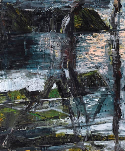 terminusantequem:Euan MacLeod (New Zealander, b. 1956), Striding Figure Across Seascapes, 1997. Oil 
