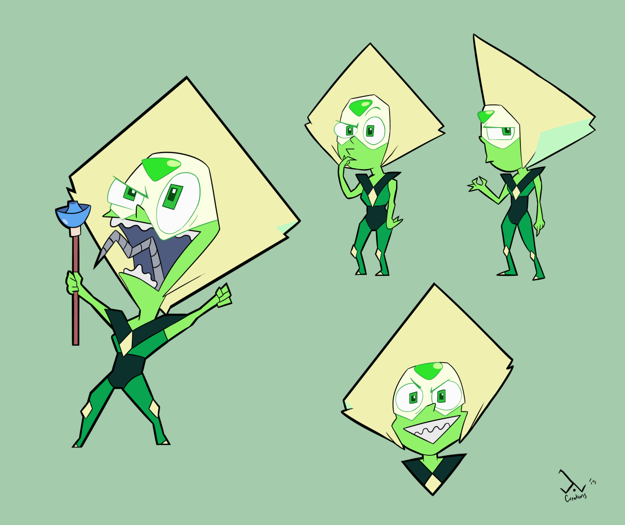 deadassassin6:  Invader Peridot! i was gonna do some shading but i got lazy    basically