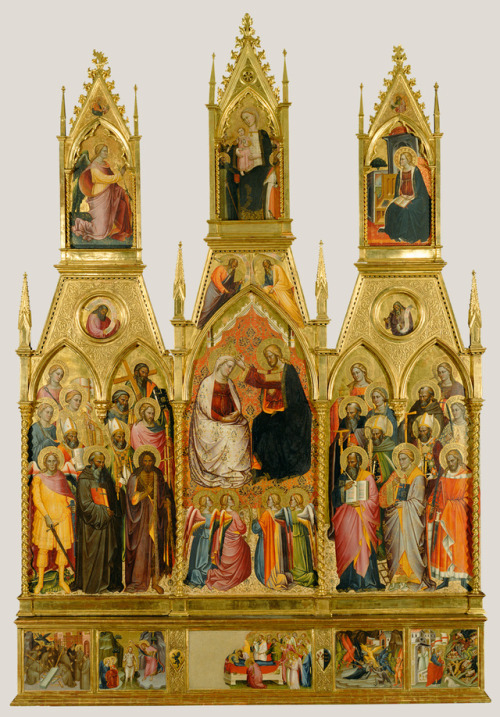 theancientwayoflife:~ Polyptych with Coronation of the Virgin and Saints.Artist/Maker: Cenni di Fran