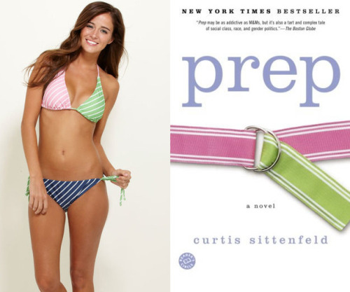 The book: Prep by Curtis Sittenfeld The first sentence: &#8220;I think that everything, at least the part of everything that happened to me, started with the Roman architecture mix-up.&#8221; The bikini: Party Stripe Bikini by Vineyard Vines. Top for $60.