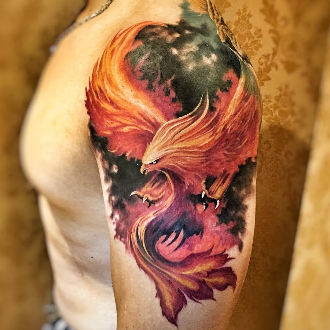 Phoenix Female Shoulder Tattoo  TATTOOGOTO