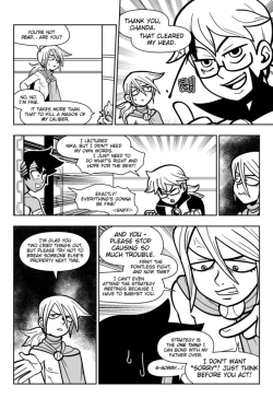 chandacomic: Eve of Battle - 06 There was an unannounced hiatus, but that concludes now! While it was going, we passed Februrary 5th - the one-year anniversary of the first page of Chanda! Happy birthday, comic! Over that year I did 125 pages (including