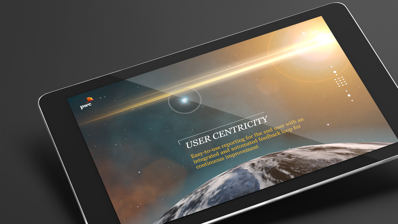 Konzeption und Gestaltung eines, in Unity entwickelten und mit CMS Funktionalitäten ausgestattetem, dynamischen Präsenationstools für PwC 2018.
App statt ppt: Interaktive Reise in die Zukunft des Reportings
Als globales Netzwerk unabhängiger...