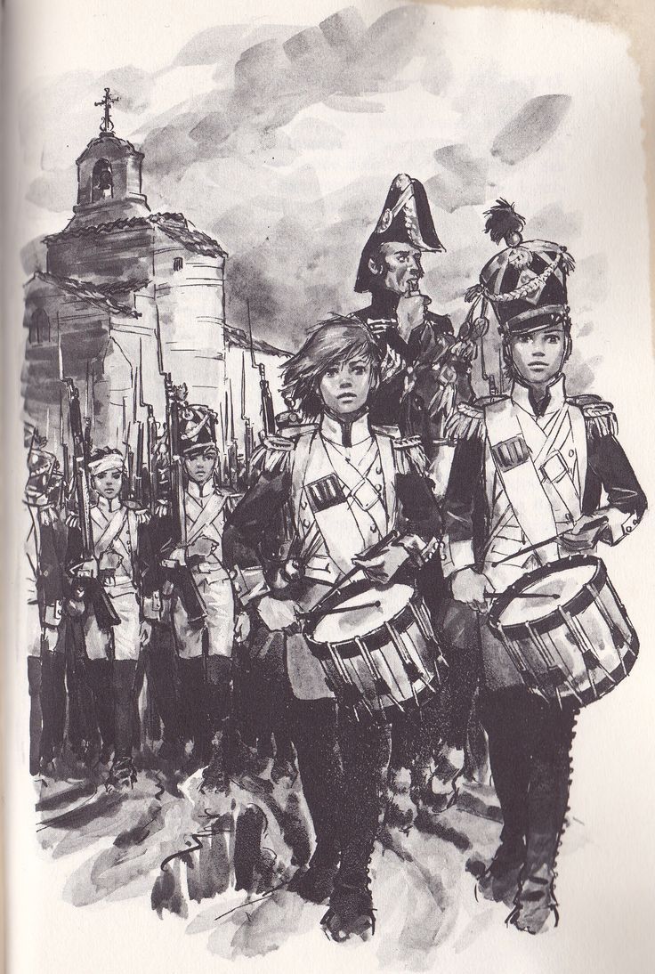 Jeunes tambours (sans doute illustration d’un livre).