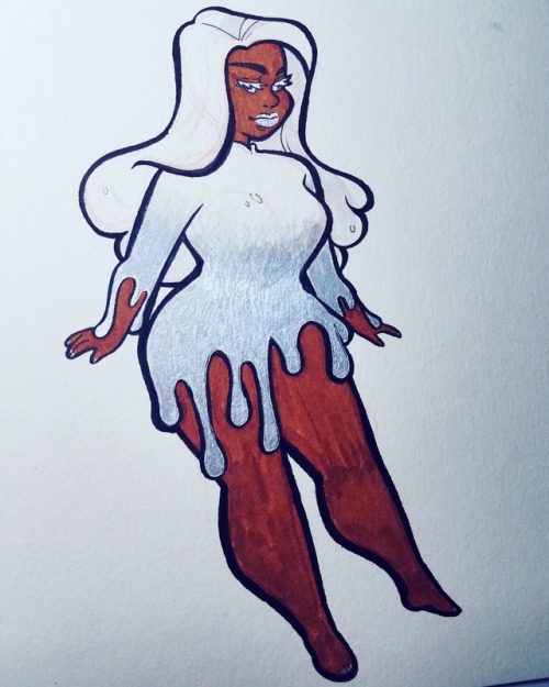 i was gonna make her whole dress silver but my sharpie ran out
