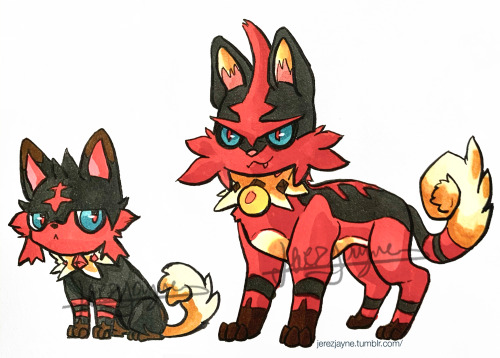 Litten evolution line combined with the Rockruff evolution line + a shiny version of Midnight formWa