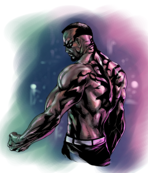 thetallblacknerd:  nomalez:BLADE - Warn-up - by Caanan White.Caanan White on the web: Website / Deviantart / Instagram / Tumblr / TwitterLinks(follow):  BLADE / MARVEL / Illustrations / All Comics ..  Where’s my reboot?