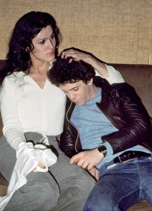 loureedsuggestions: Lou Reed and Rachel at a party celebrating their third anniversary, April 1977 c