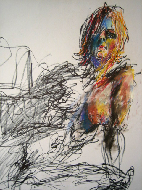 willkimart:  Life Drawings by Will KimBrush Markers and Soft Pastels on Paper Happy