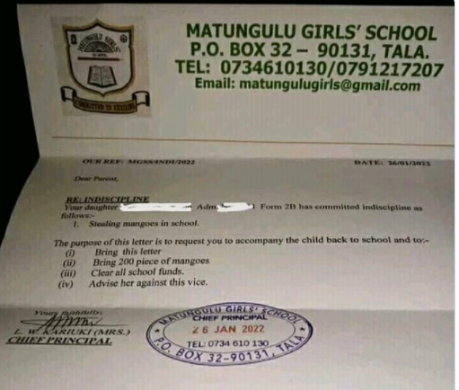 Kenyans React After School Punishes Parent Of Daughter Who Stole Mangoes.