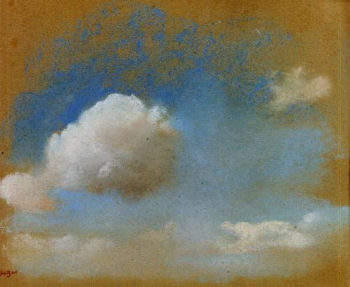 artist-degas: Sky Study, 1869, Edgar DegasMedium: pastel