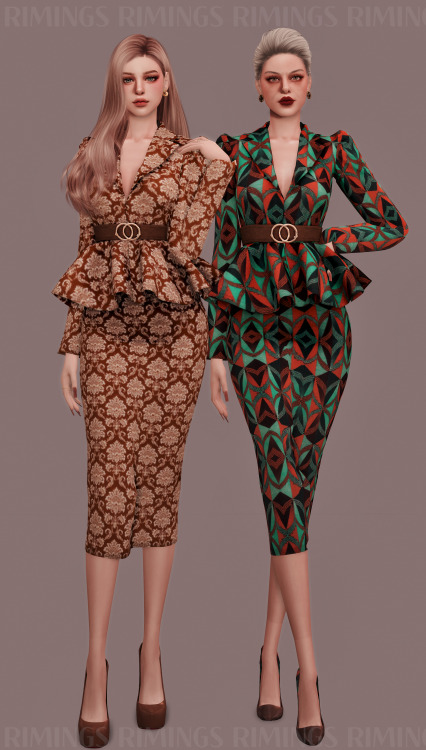 [RIMINGS] Ruffle Edge Twopiece Suit - FULL BODY- NEW MESH- ALL LODS- NORMAL MAP- 30 SWATCHES- HQ COM