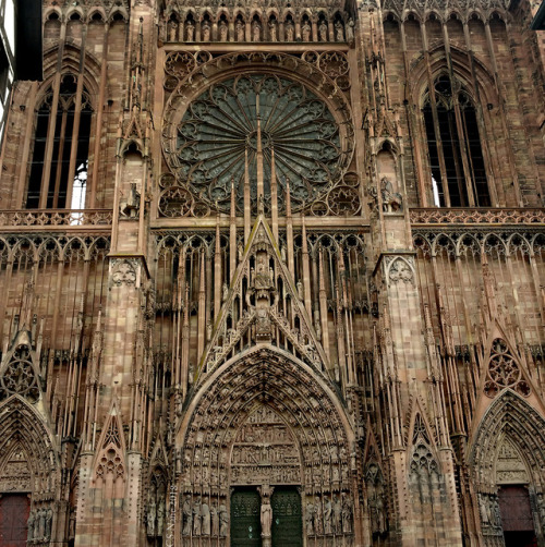 sainted-places:West side of the Strasbourg Cathedral/ Cathédrale Notre-Dame de Strasbourg, France, A