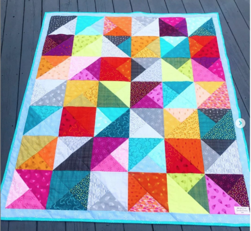 Tensquare Rainbow Quilt by piperautumndesigns on Instagram