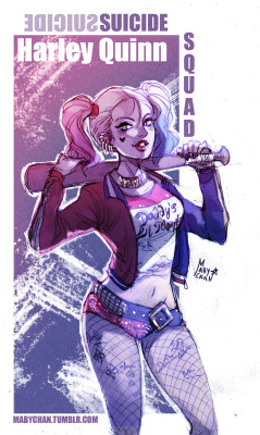the-jla-watchtower:  mabychan:  Suicide Squad-Harley QuinnI really love this new design &lt;3   How do you have this already!?