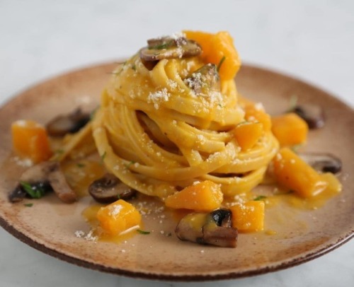 ‘Tis the season for fall vegetables and butternut squash and cremini mushrooms add both nutrients an