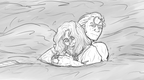 sungmee: nearly complete in time for mermay, but i made an ofmd mer AU!stede rescues ed after he get