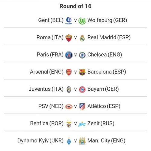 @uefachampionsleague Round of 16. ⚽ #ChampionsLeague