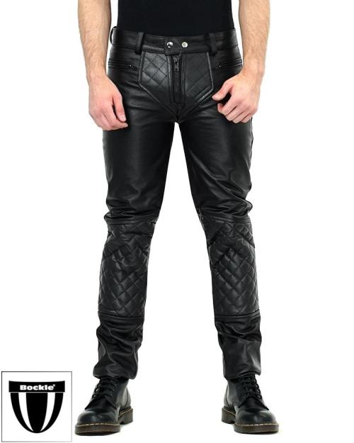 Bockle® Big Cheeker gesteppt Lederhose Gay Lederjeans BOCKLEDER