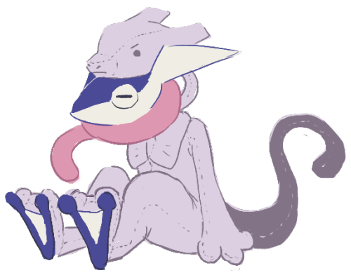 greenpencilsforall:  tr0mpe-le-monde answered: greninja in a mewtwo costume hehe 