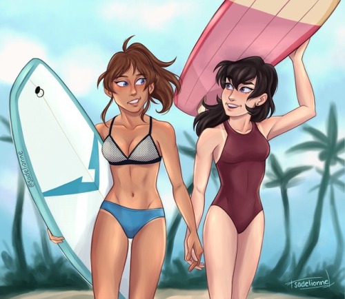 Summer vibes  tried some fan art of fem Klance from @momozerii  swim AU which I enjoy a lotinstagram