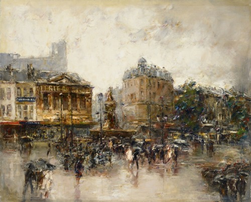 Place de Clichy, Paris, 1884 by Mosè di Giosuè Bianchi (Italian, 1840-1904)