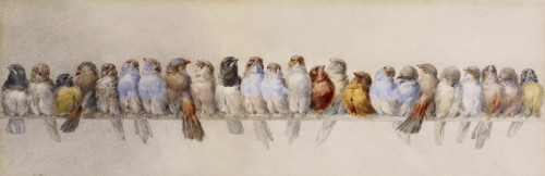 Hector Giacomelli - A perch of birds - 1880