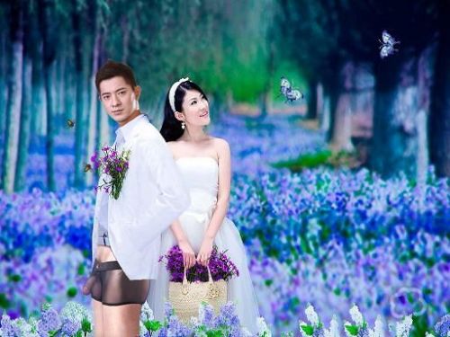 XXX mantop1069:  看到這樣如此養眼的結婚照.尤其新郎讓我濕了… photo