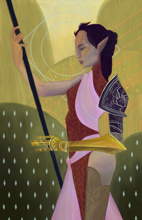 lauren-draws-things:Hey all! I’m opening up holiday commissions in the Dragon Age tarot style!