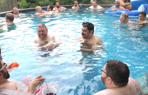 chubbyaddiction:  lssebear:  Misc. pics from my pool party this weekend  Mhmmm, bear soup ready to jump in…