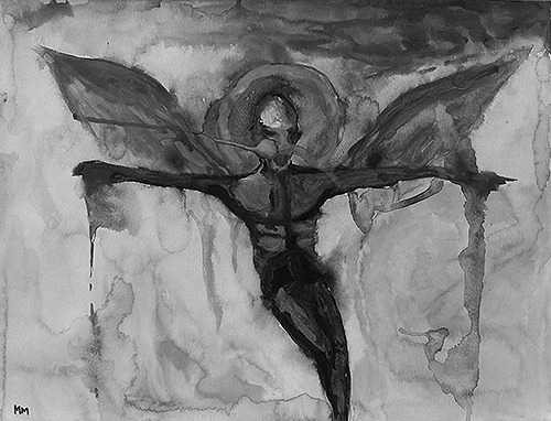 the-memphista: Marilyn Manson and his painting “Lucifer”