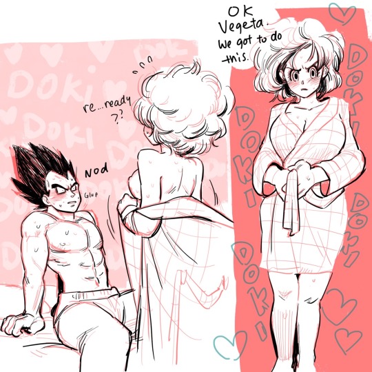 okebtrash: AU CONCEPT:  What if Goku accidentally let slip about Future Trunks’ identity and BULMA AND VEGETa had to schedule the sexy time arrangement to make Trunks to save the future.   I love this idea!!!!