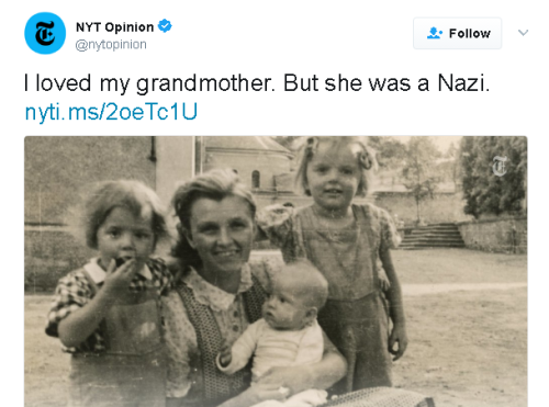 But you can’t really love your grandmother if she’s a Nazi, can you?Certain folks ain’t worthy of lo