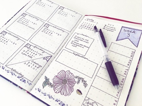 When You Have Too Much Free Time So You Set Up Next Weeks Bullet Journal Spread On Wednesday Night Of
