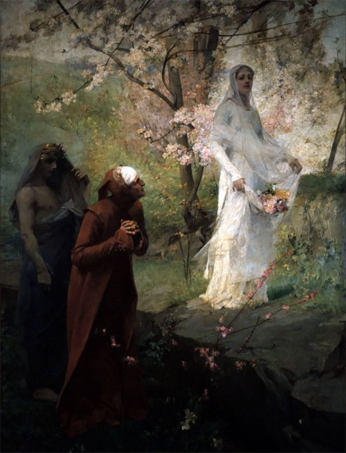 loumargi: Albert Maignan – Dante meets Matilda (1881)