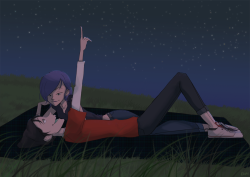 ekayart:  Double D and Marie star gazing