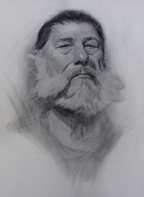  A charcoal 2 hour drawing of Bob from earlier this week, done in James Hahn’s excellent head 