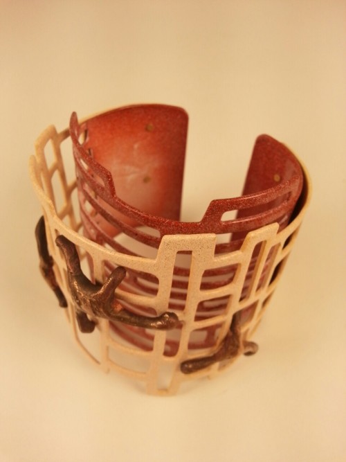 conceptualanatomy:Staphylococcus Cuff: powder coated brass, bronze.This throwback piece focuses on v