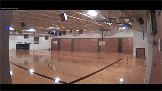 emt-squidward: sixpenceee:  A view from inside the boys gymnasium at Henryville High School as the March 2, 2012 EF-4 tornado takes a direct hit.  first the lights go out, then the party starts 