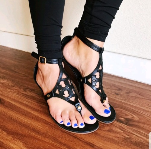 Unique t-strap sandals.