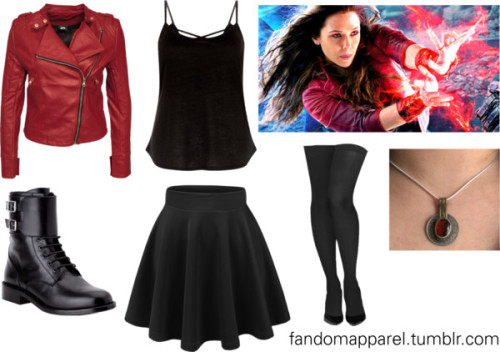 Scarlet Witch (Age of Ultron) by soundofinevitability featuring leather shoesBlack tank top / Motorc