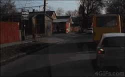 4gifs:  She was OK. Look both ways before