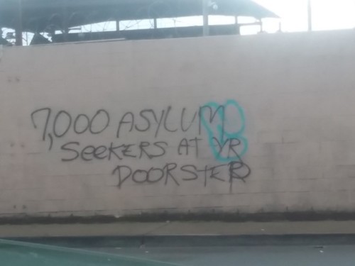 Anti-border graffiti seen around San Diego, CA “Deport the Police”“7000 Asylum See