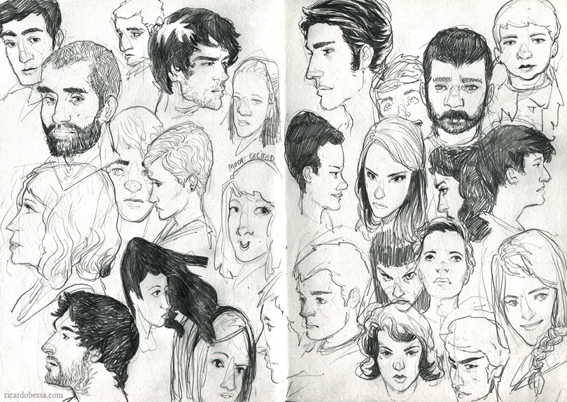 ricardobessa:  I’m done with my current sketchbook  and I filled quite a few pages