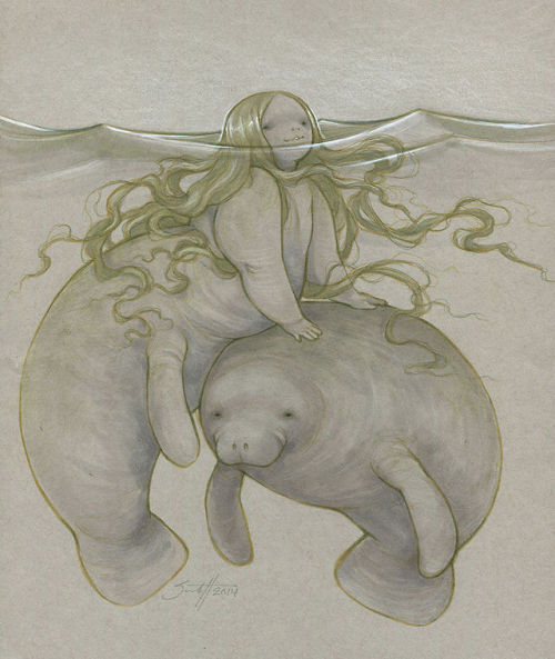 calmingmanatee:savannahhorrocks:Used the mermaid prompt on sketch dailies as an excuse to do a nice 