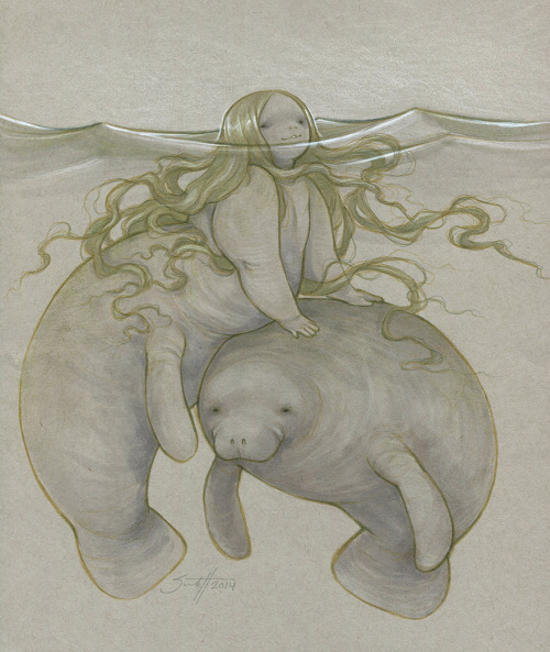 &ldquo;Manatee Mermaid and Friend&rdquo; (2014) de Savannah Horrocks