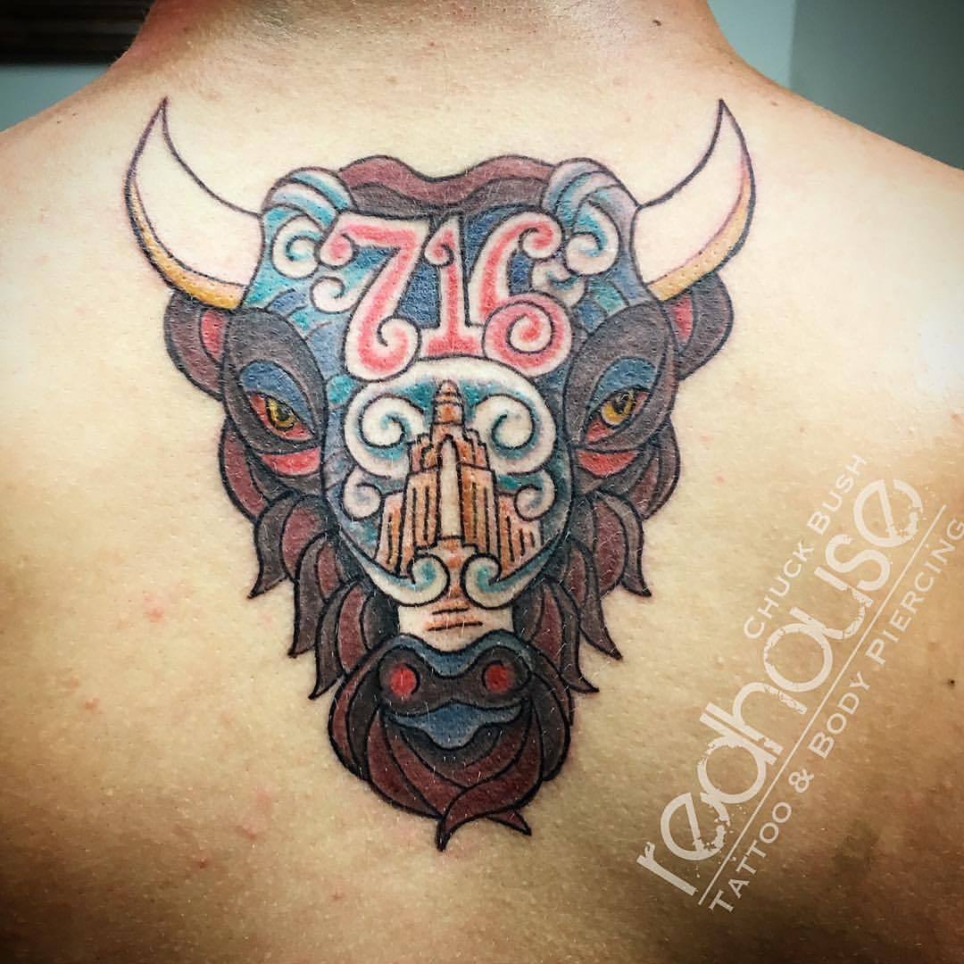 Buffalo 🦬 for @hazziefratz always a pleasure to tattoo you dude! For  appointments please email: 3KNYC@threekingstattoo.com | Instagram